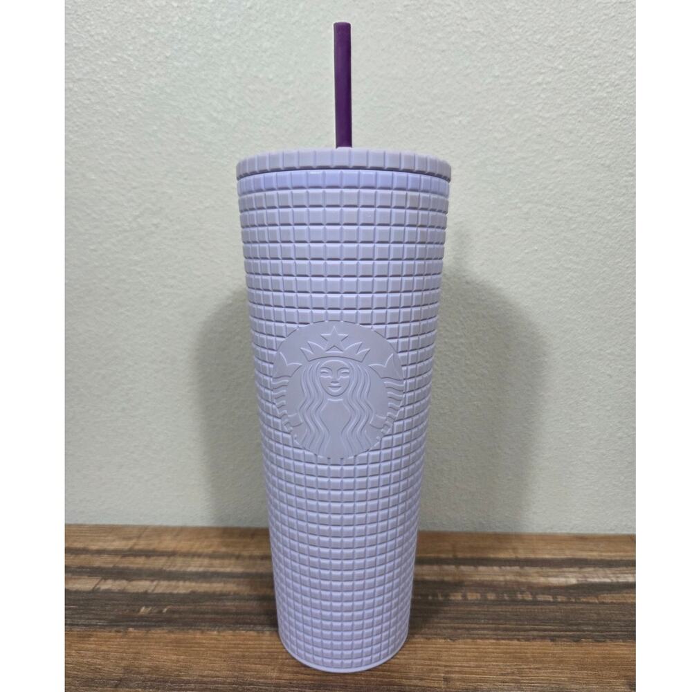 Starbucks Valentine's Day 2021 Matte Lilac Grid Tumbler 24oz